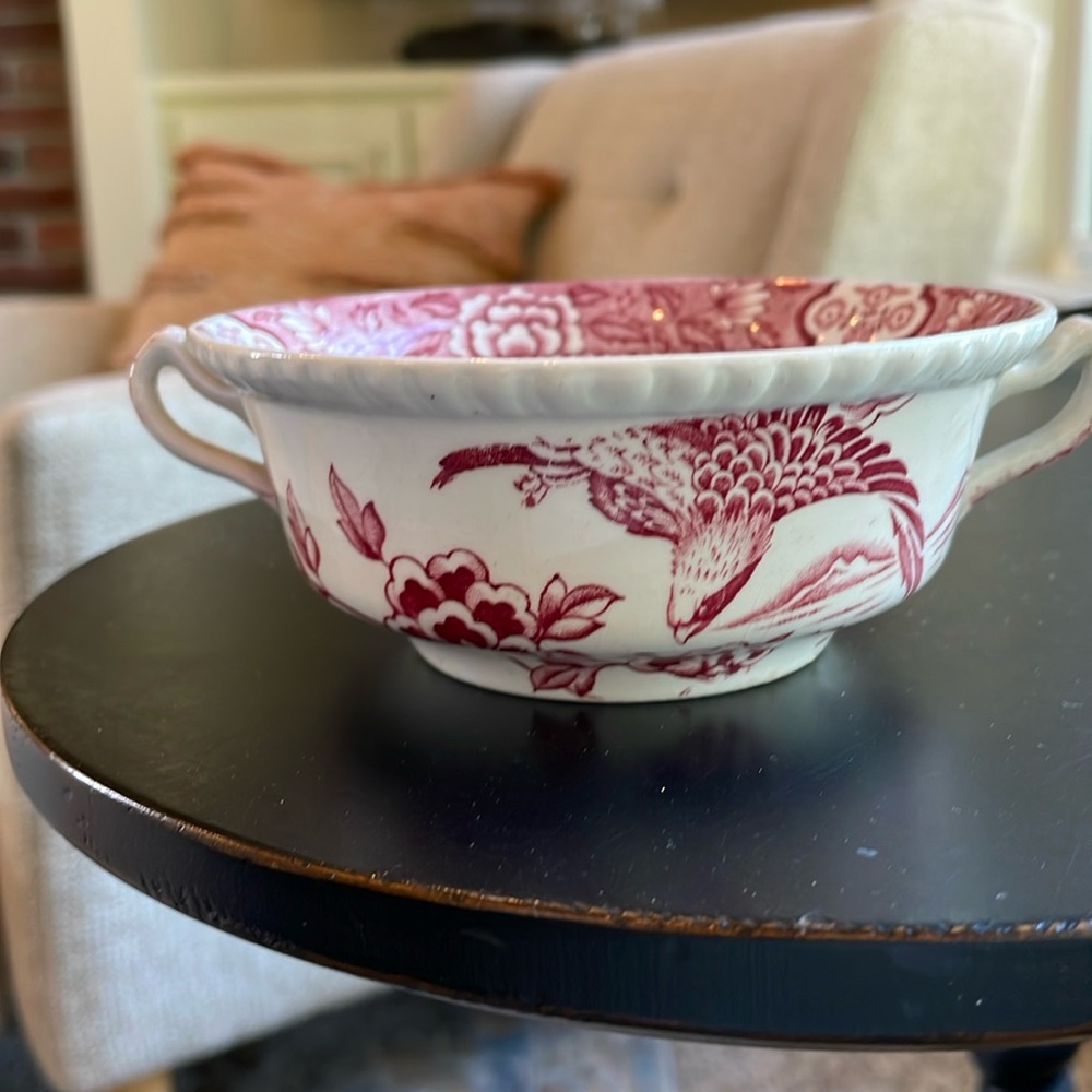 Antique double handle boullion cup. Pattern: Aquila - Woods Ware by Woods & Sons